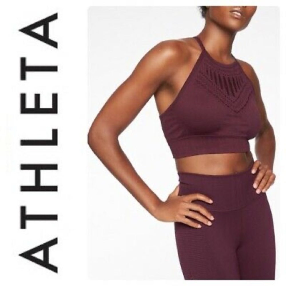 NWOT Athleta Halasana Macrame Bra Crop Top SIZE M